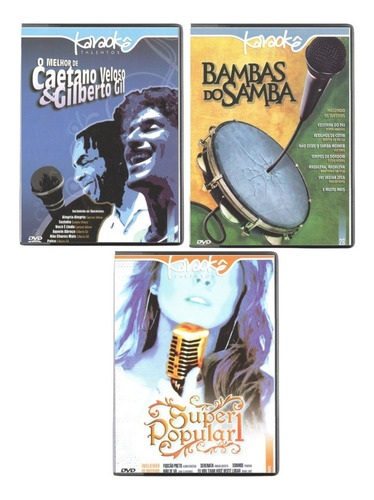 Caetano E Gilberto Gil, Bambas Do Samba E Super `popular - Pack Karaoke Tributo 10- Dvd Versão Karaoke Caetano E Gilberto, Bambas Do Samba, S. Popular 1 2010 Em Caja De Plástico Produzido Por Eve