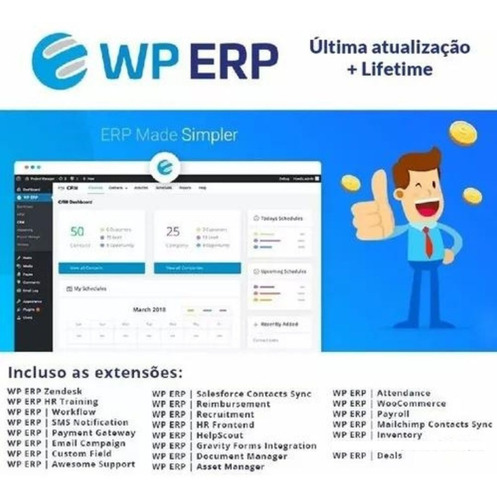 Wp Erp Para Wordpress - Lifetime + Extensões