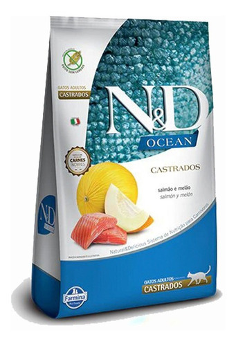 N&d Para Gatos Castrados De Salmón Y Melón De 7,5kg