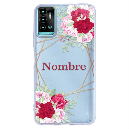 Funda Zte Uso Rudo Flores Personalizada Con Tu Nombre