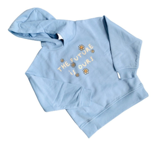 Suéter,sudadera,hoodie Para Niñas En Azul Clarito De Algodón