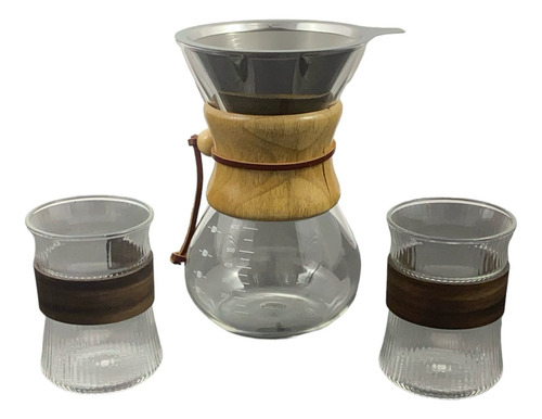 Cafetera Chemex Classic Borisilicato 600ml + 2 Cuencos 200ml