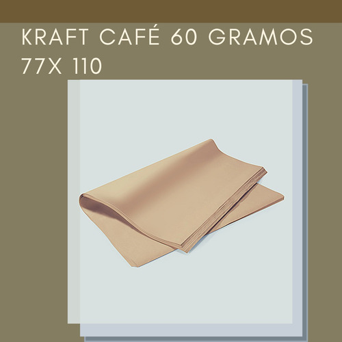 50 Pliego Papel Kraft 77x110 Café 60 Gramos