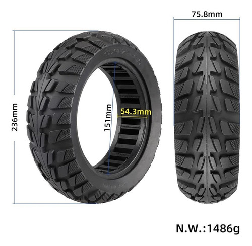 S Neumático Sólido Para Patinete Eléctrico De 10 Pulgadas,
