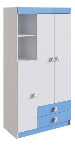Ropero Infantil 3 Puertas 2c Reversible Rosa O Celeste -ltc