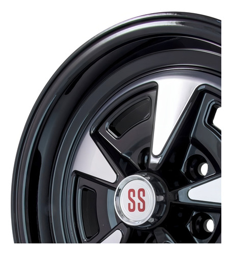 Rodas Opala Ss Aro15 15x7 Ou 15x8 (par) + Bicos Cor Preto Com Diamantado