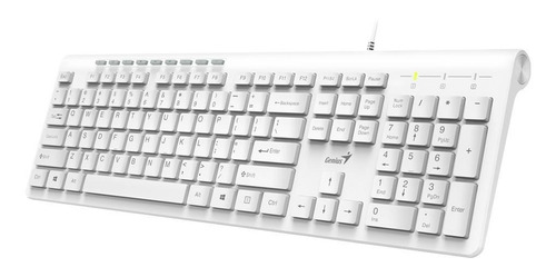Imagen 2 de 3 de Teclado Genius SlimStar 230 QWERTY español color blanco