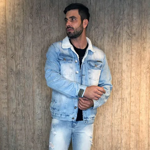 Jaqueta Masculina Jeans Com Pelinhos Forrada Pel cia Premium R 349 9