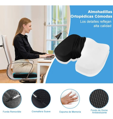 Cojín Asiento Lumbar Ergonomico Coxis Ortopédico Silla