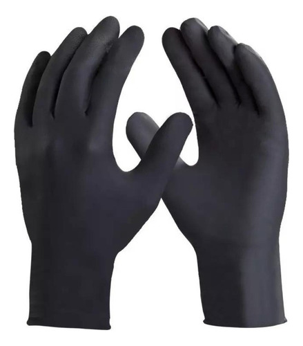 Luva De Látex Preta Descartável - Maxiblack Tamanho M