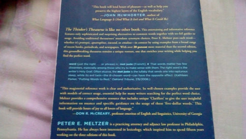 The Thinker's Thesaurus By Peter Meltzer 3° Ed. - Martínez (Usado)