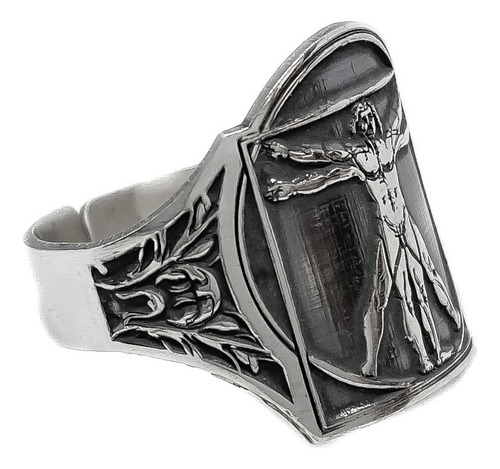 Anillo Hombre Vitruvio Da Vinci Plata 925 Plata 925 B - Mediano Plata 925