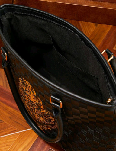 Bolsa De Mano Mujer Harry Potter Original Doble Asa Elegante Negro Preppy Oro Negro