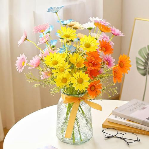 15 Ramos De Flores Artificiales Margaritas Pequeñas Bouquet