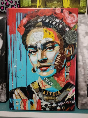 Cuadro Canvas Frida Kahlo Arte Pintora Mexicana Collage