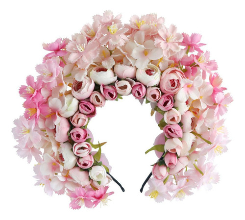 Cw Diadema De Flores China Han, Elegante Floral For Fiestas
