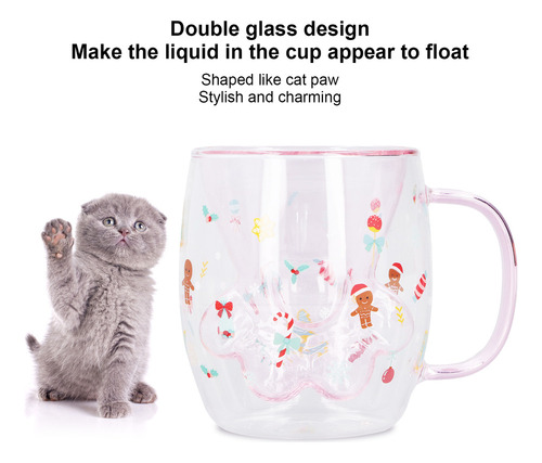 Zheyang Tazas De Café De Doble Pared Gato Vidrio