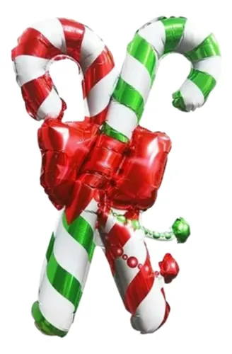 Globo Metalizado Navidad Bastones De Navidad 45cm X1u