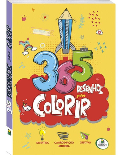 Livro 365 Desenhos Para Colorir (amarelo)