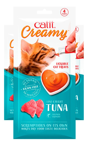 Snack Cremoso Gato Cat It Creamy Sabor Atun Sachets 24x10gr