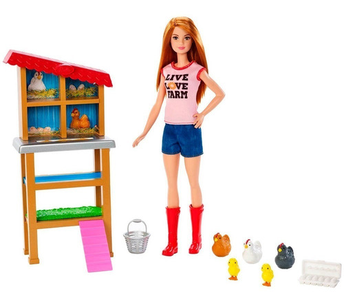 Barbie Chicken Farmer Doll Cuidadora De Animales Ref. Fxp15