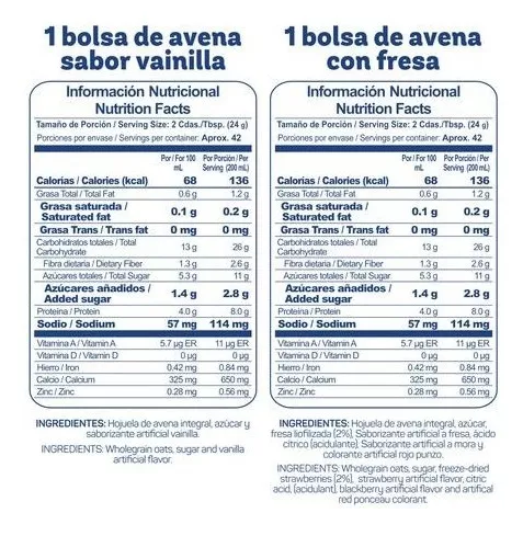 Avena En Hojuelas Sabor a Vainilla X 1000 Gr Pronalce