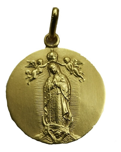 Medalla Oro 10k Virgen De Guadalupe #328 Bautizo Comunión 