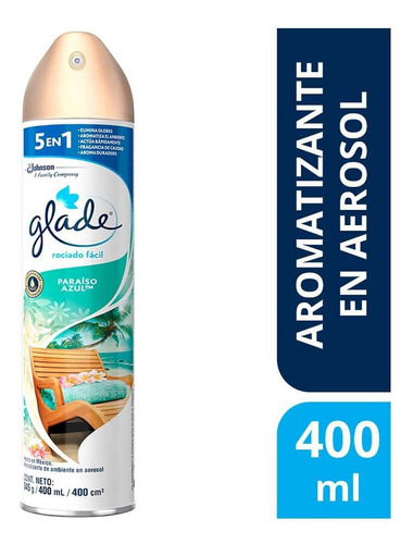 Aromatizante En Aerosol Glade Paraíso Azul 400ml