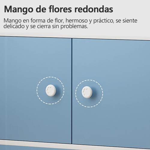 Librero De Madera Moderno Sencillo Con 2 Puertas De 4 Pisos Azul