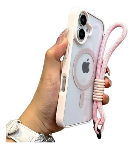 Funda Para iPhone Magsafe De Transparente Uso Rudo Con Correas