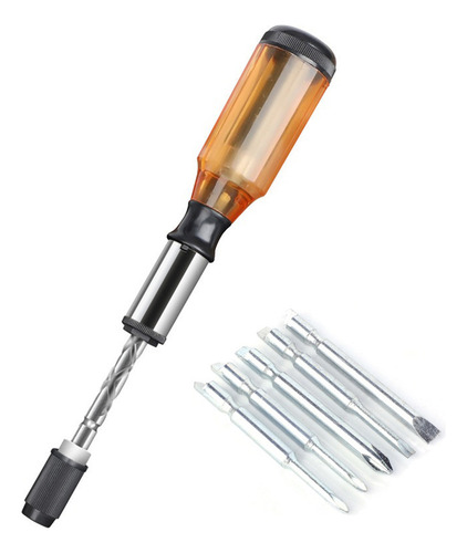 Juego De Destornilladores Tipo Trinquete Push Pull 6 En 1, T