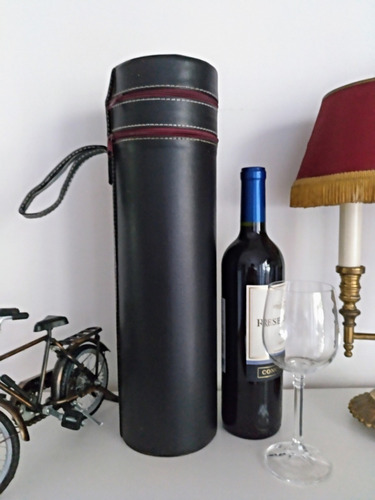 Imagen 4 de 6 de Estuche Eco Cuero Para Botella De Vino C/accesorios