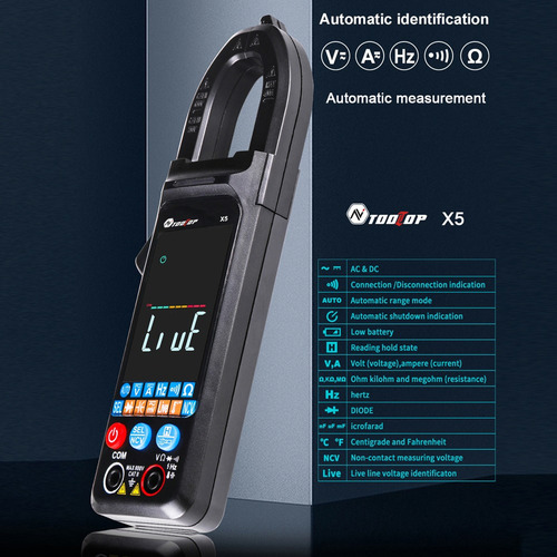 Multímetro De Pinza Tooltop X5 Portátil Con Pantalla Lcd