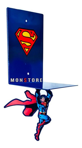 Superman Floating Shelf World's Finest Repisa Flotante Color Azul