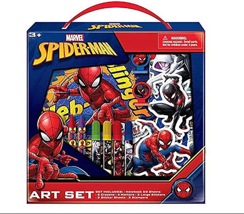 Juego De Arte Para Colorear Marvel Spiderman Creyones