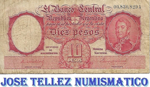 Bottero 1927 $ 10 Moneda Nacional Serie A Bueno Palermo