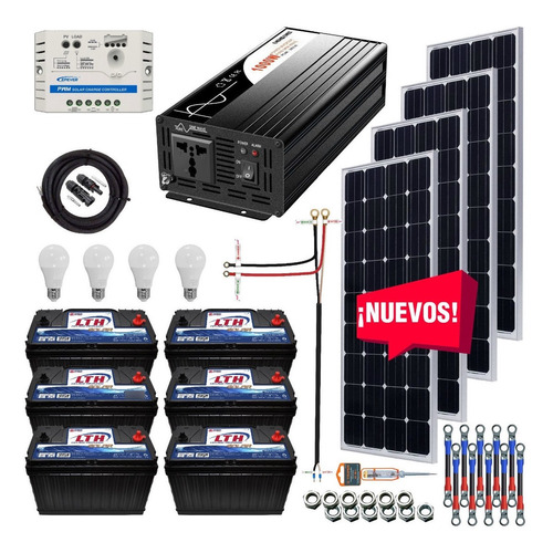 Kit Solar 3300 Watts Lth Inversor 1000w Onda Pura Pwm Sd