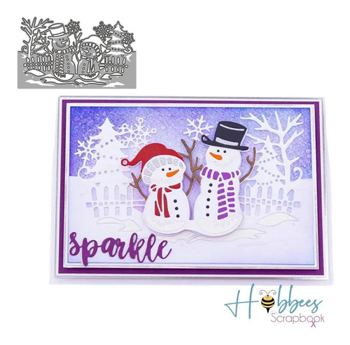 Suaje Troquel Escena Navidad Muñeco Nieve Cortar Papel Scrap