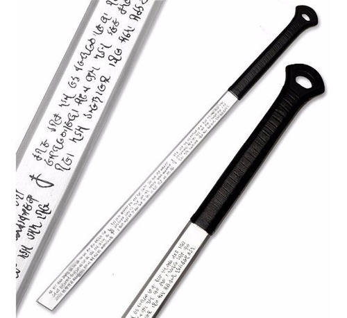 Imagen 1 de 10 de Katana Espada Ultravioleta Hoja Y Vaina Grabada + Atril