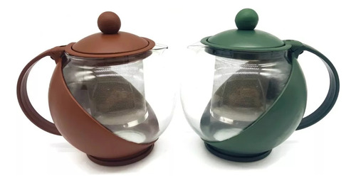 Imagen 7 de 10 de Tetera Cafetera Vidrio Con Filtro Infusor Te En Hebras 750ml
