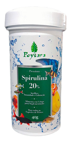 Ração Para Peixes Poytara Spirulina 40g