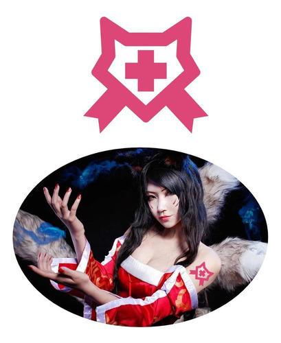 Tatuagem Temporária Cosplay Ahri Lol Rosa