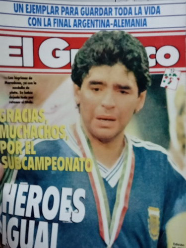 Revista El Gráfico Número 3692 , Julio De 1990 , Subcampeón (Usado)