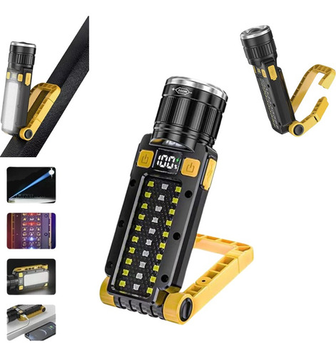 Lampara De Trabajo Led Plegable Con Luces Laterales Practica