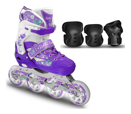 Combo Patines Canariam Roller Pink + Kit De Protección C4