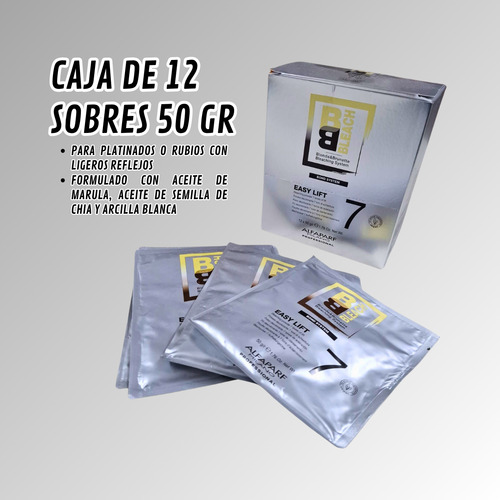 24 Polvo Decolorante Alfaparf Bb Bleach Easy Lift 7 Y 9 50g Sin Tono