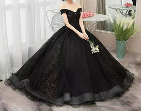 vestido para debutante preto