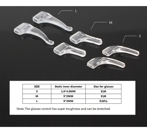 A Temple Hook Tip Lentes De Agarre Soporte Antideslizante