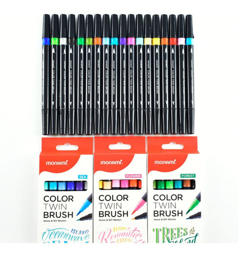 Imagen 3 de 5 de Set 6 Monami Color Twin Brush Doble Punta