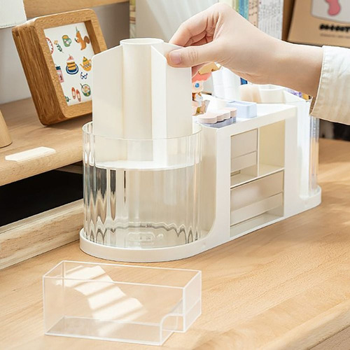 Porta-canetas Giratório Duplo Para Gavetas